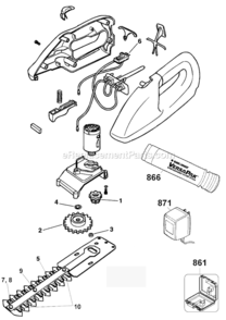 Page A Diagram and Parts List for VP410T Type 1 Black and Decker Hedge Trimmer